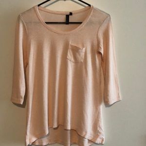 Cynthia Rowley Light Pink 3/4 Sleeve Top